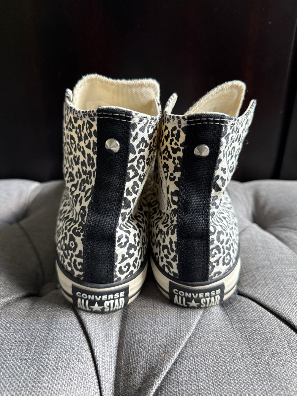 Converse Black & White Animal Print High-Top Sneakers - Picture 3 of 6